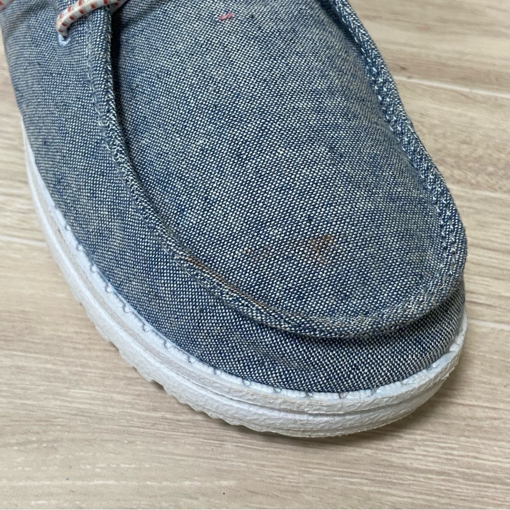 HEY DUDE / Girls Wendy Chambray Braid Indigo Shoes Size K13 - Picture 8 of 8